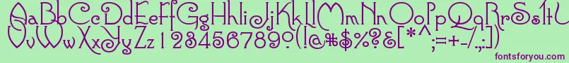 ConnieRegular Font – Purple Fonts on Green Background
