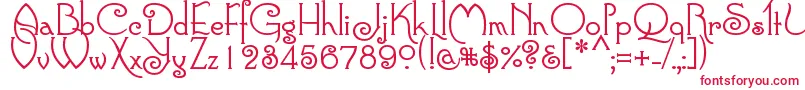ConnieRegular Font – Red Fonts on White Background