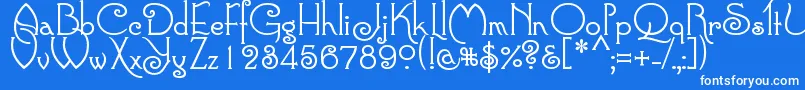 ConnieRegular Font – White Fonts on Blue Background