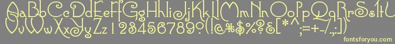 ConnieRegular-fontti – keltaiset fontit harmaalla taustalla