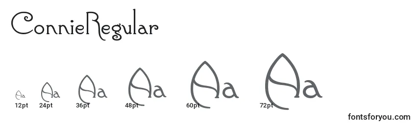 ConnieRegular Font Sizes