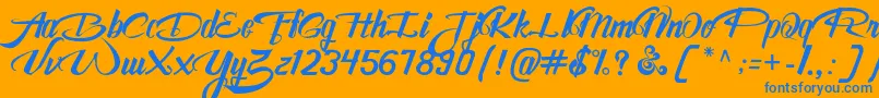 AwesomeFreeFont Font – Blue Fonts on Orange Background