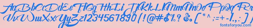 AwesomeFreeFont Font – Blue Fonts on Pink Background