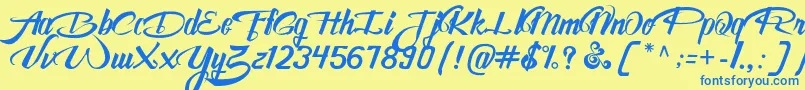 AwesomeFreeFont Font – Blue Fonts on Yellow Background