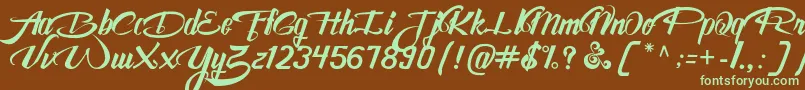 AwesomeFreeFont Font – Green Fonts on Brown Background