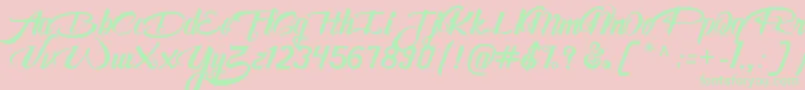 AwesomeFreeFont Font – Green Fonts on Pink Background