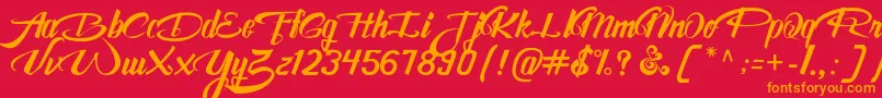 AwesomeFreeFont Font – Orange Fonts on Red Background