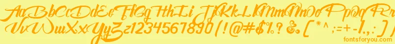 AwesomeFreeFont Font – Orange Fonts on Yellow Background