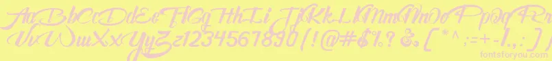 AwesomeFreeFont Font – Pink Fonts on Yellow Background