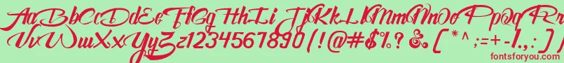 AwesomeFreeFont Font – Red Fonts on Green Background