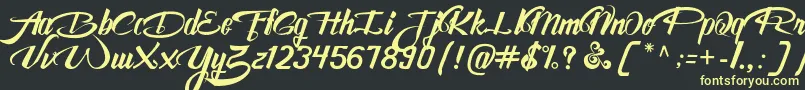 AwesomeFreeFont Font – Yellow Fonts on Black Background