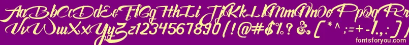 AwesomeFreeFont Font – Yellow Fonts on Purple Background