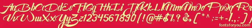 AwesomeFreeFont Font – Yellow Fonts on Red Background