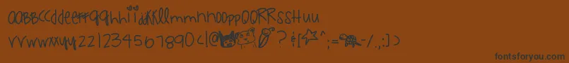 フォントLittleroxygem – 黒い文字が茶色の背景にあります