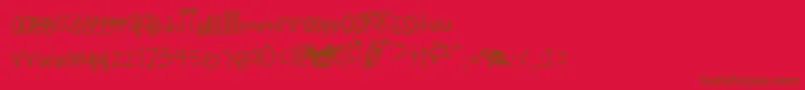 Littleroxygem Font – Brown Fonts on Red Background