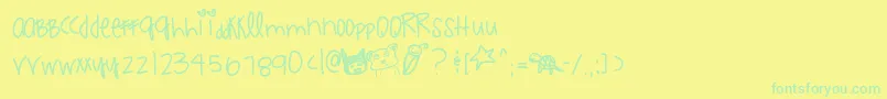 fuente Littleroxygem – Fuentes Verdes Sobre Fondo Amarillo