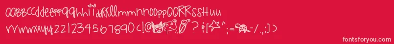 Littleroxygem Font – Pink Fonts on Red Background