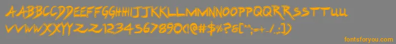Hakturusacad Font – Orange Fonts on Gray Background