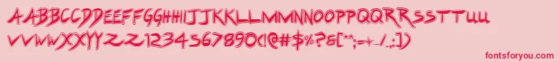 Hakturusacad Font – Red Fonts on Pink Background