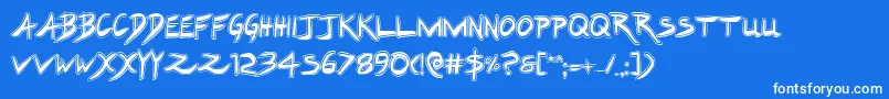 Hakturusacad Font – White Fonts on Blue Background