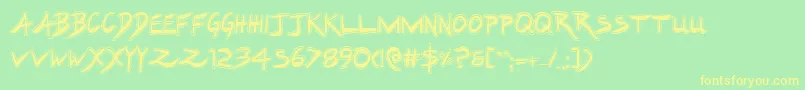 Hakturusacad Font – Yellow Fonts on Green Background