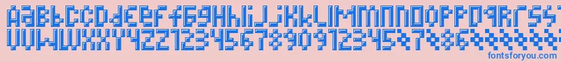 Megz Font – Blue Fonts on Pink Background