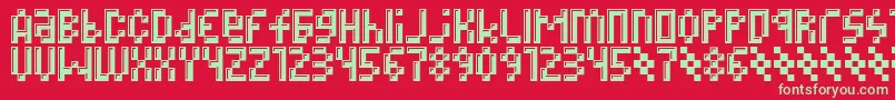 Megz Font – Green Fonts on Red Background