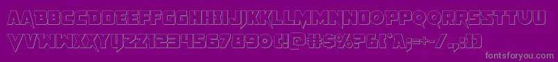 Pistoleer3D2-Schriftart – Graue Schriften auf violettem Hintergrund