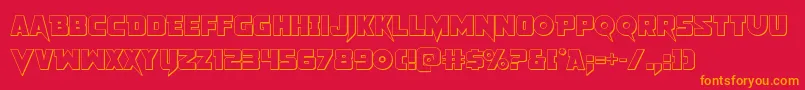 Pistoleer3D2 Font – Orange Fonts on Red Background