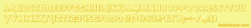 Pistoleer3D2 Font – Orange Fonts on Yellow Background