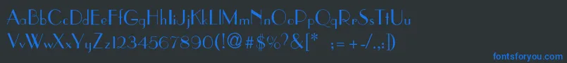 ParisianThin Font – Blue Fonts on Black Background