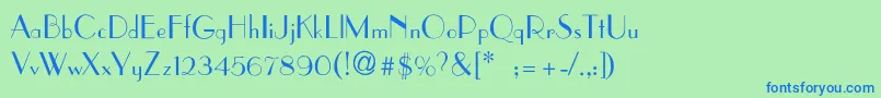 ParisianThin Font – Blue Fonts on Green Background