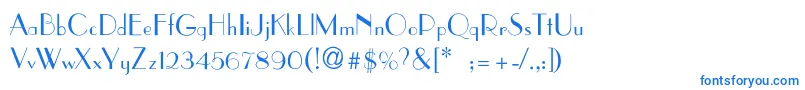 ParisianThin Font – Blue Fonts on White Background