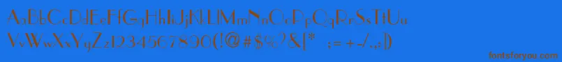 ParisianThin Font – Brown Fonts on Blue Background