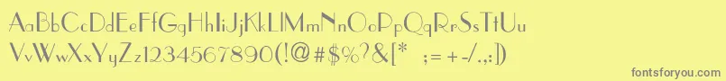 ParisianThin Font – Gray Fonts on Yellow Background