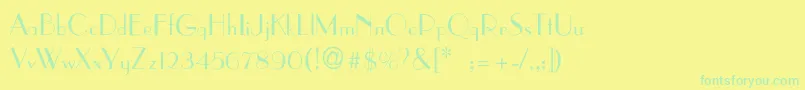 Шрифт ParisianThin – зелёные шрифты на жёлтом фоне