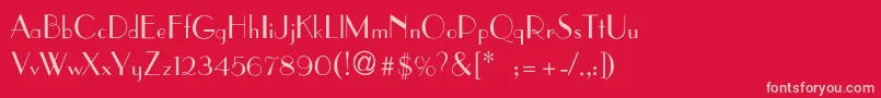 ParisianThin Font – Pink Fonts on Red Background