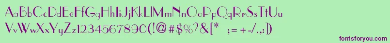 ParisianThin Font – Purple Fonts on Green Background
