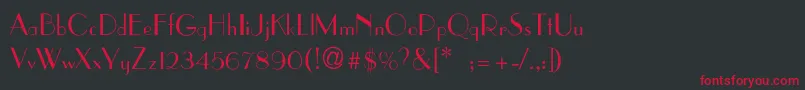 ParisianThin Font – Red Fonts on Black Background