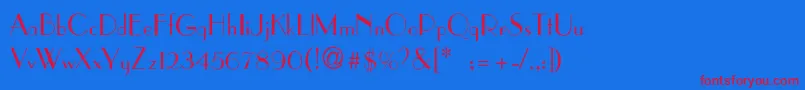 ParisianThin-fontti – punaiset fontit sinisellä taustalla