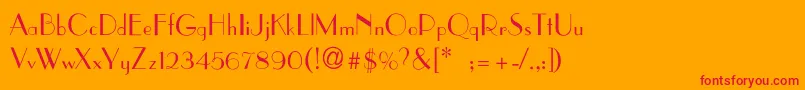ParisianThin Font – Red Fonts on Orange Background