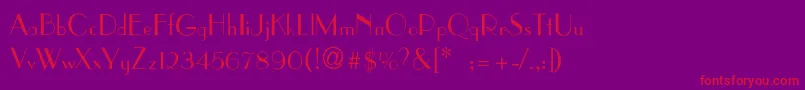 フォントParisianThin – 紫の背景に赤い文字