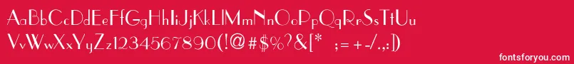 ParisianThin Font – White Fonts on Red Background