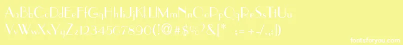 フォントParisianThin – 黄色い背景に白い文字