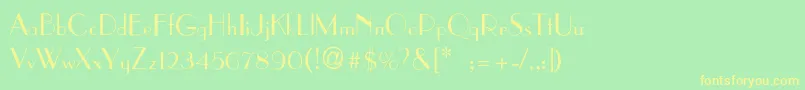 Шрифт ParisianThin – жёлтые шрифты на зелёном фоне