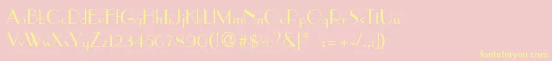 ParisianThin Font – Yellow Fonts on Pink Background