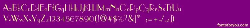 ParisianThin Font – Yellow Fonts on Purple Background