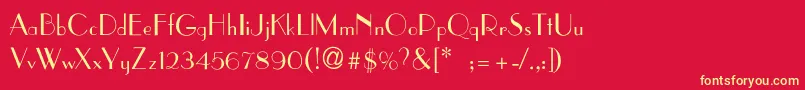 ParisianThin Font – Yellow Fonts on Red Background