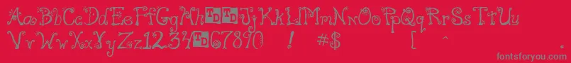Fonte FreakTrialVersion – fontes cinzas em um fundo vermelho