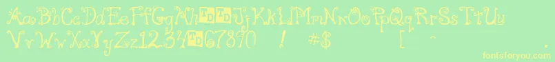 FreakTrialVersion Font – Yellow Fonts on Green Background